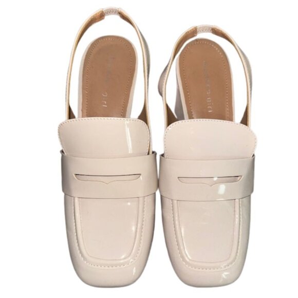 Madden Girl Women's "Britanna" Ivory Slingback Tailored Loafer Pumps Size: 9 - Picture 1 of 4
